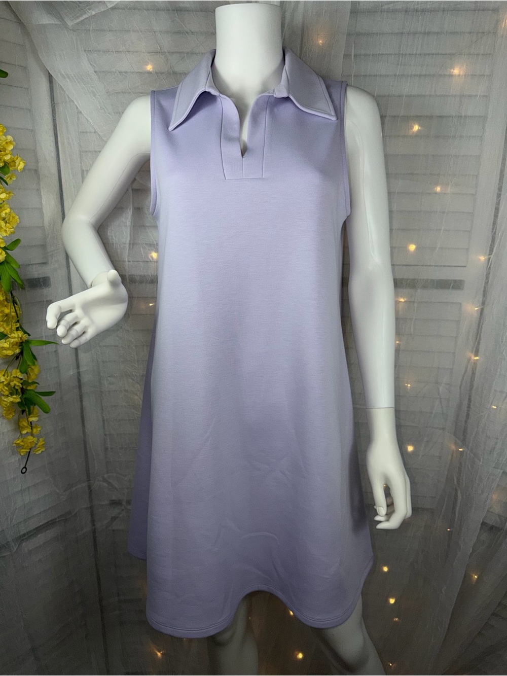 Dear Scarlett Sleeveless Lilac Polo Mini Dress - (scuba material) - Picture 5 of 10